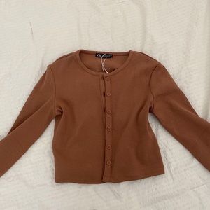 Zara Ribbed Jacket W/ Buttons